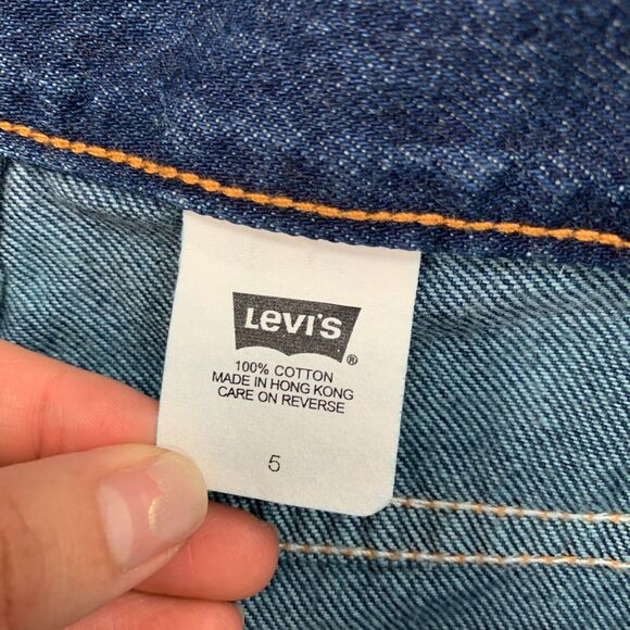 Vintage Levis 307 Crop Jeans Womens Junior 5 Blue Wide Leg Mid Rise Denim Y2K - Picture 4 of 12